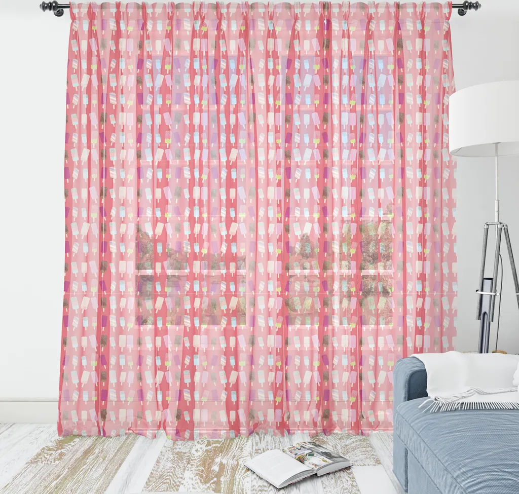 Tenture murale décorative XL pour salon ou chambre, motif glaces d'été