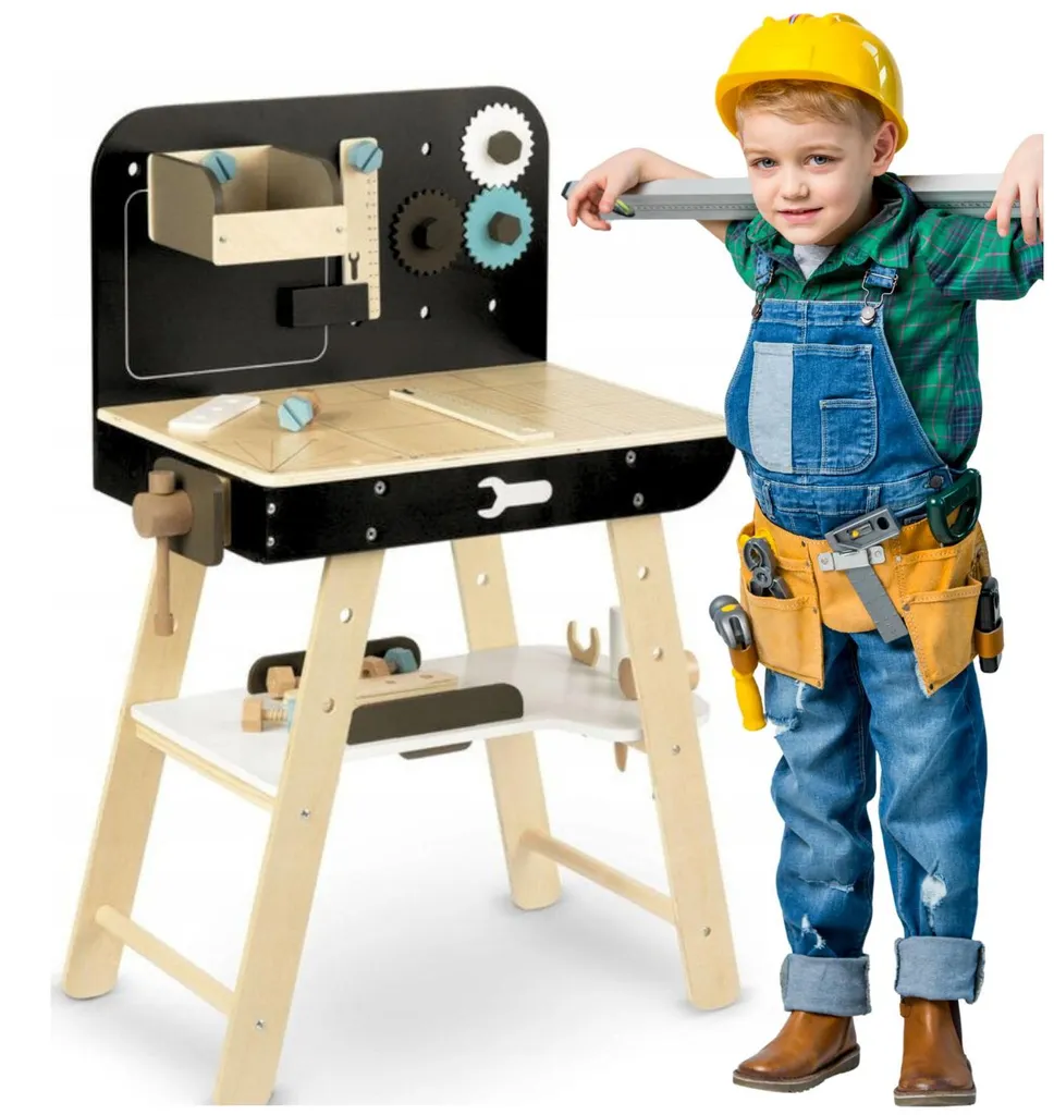 Atelier de bois pour enfants - Jeu de rôle éducatif et set d'outils