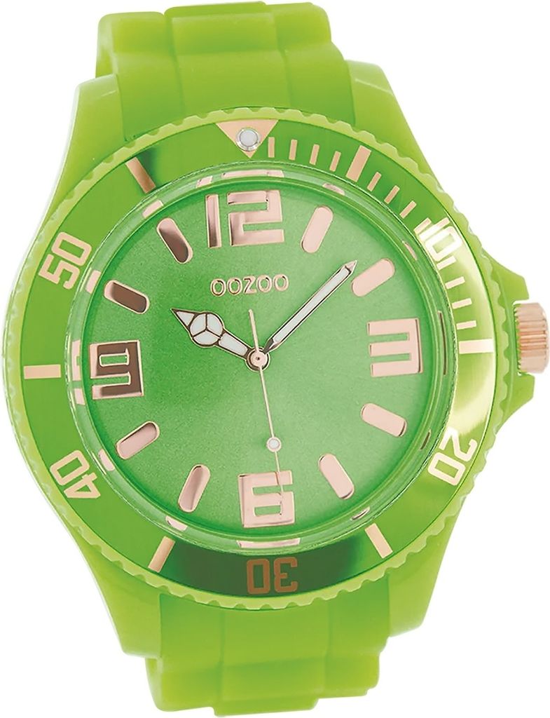Oozoo Silikon Damen Uhr matt Analog Quarzuhr Armband grün Produktbild 