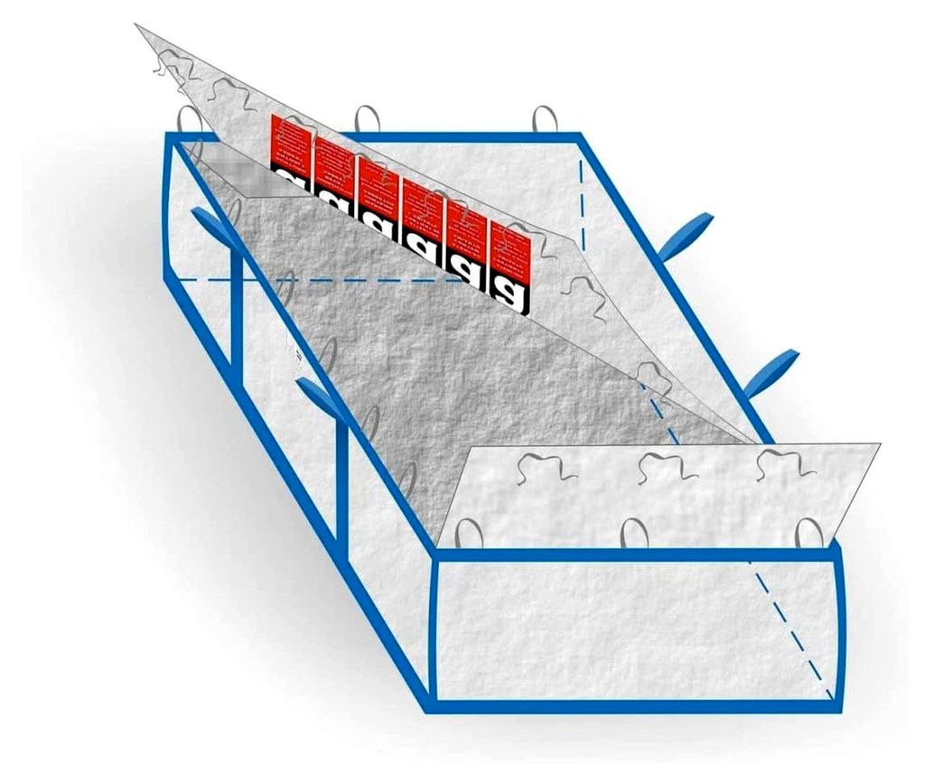 Big Bags | Asbest-Plattenbeutel 10 Stück | Tragfähigkeit - bis 1500 kg | Schüttgutbehälter, Transport- und Entsorgungssack | 260x125x30 cm