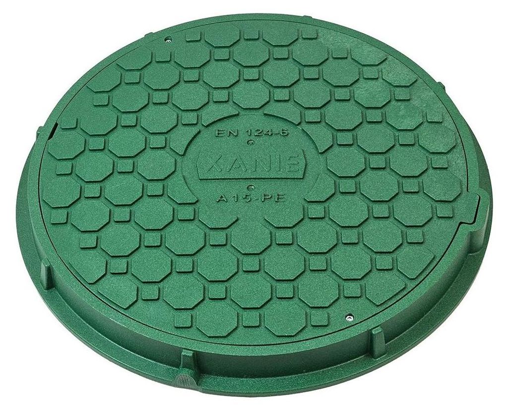 Schachtdeckel DN500 Kunststoff + Rahmen Ø 625 mm und Produktbild 