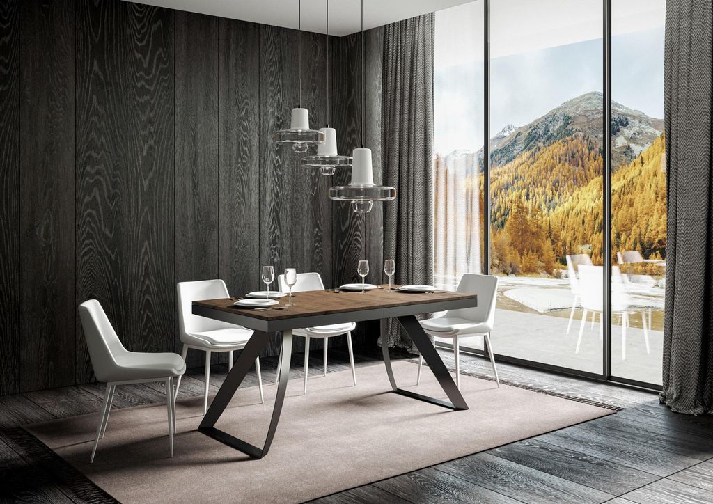 ITAMOBY - Ausziehtisch 180/284x90 cm Proxy Evolution Nussbaum Gestell und Füße Anthrazit