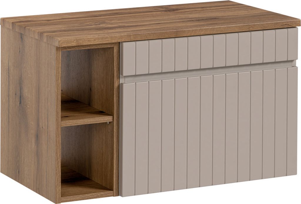Waschtischunterschrank Regal Set 81 cm IRAKLIO-56-CASHMERE Eiche Nb. Kaschmir B/H/T ca. 80,4/48,5/46 cm