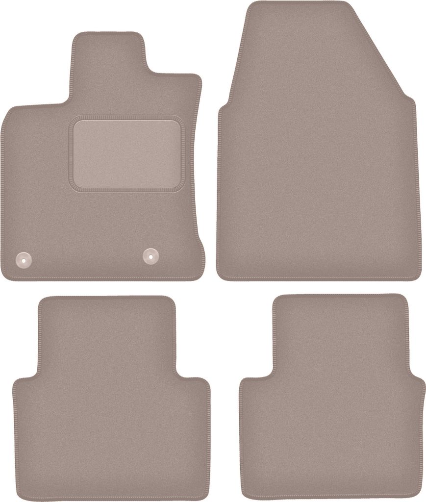 Beige Veloursmatten für: Nissan Qashqai I J10 (breit) Crossover (2007-2013)