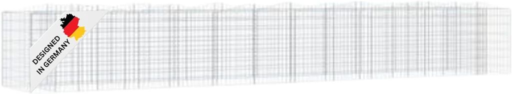 DELUKE Gabionen Hochbeet BOGI aus Eisen | 600x100x100cm | Hochbogen Steinkorb Gabionengitter Ziergabione Steingabione Drahtkorb befüllbar
