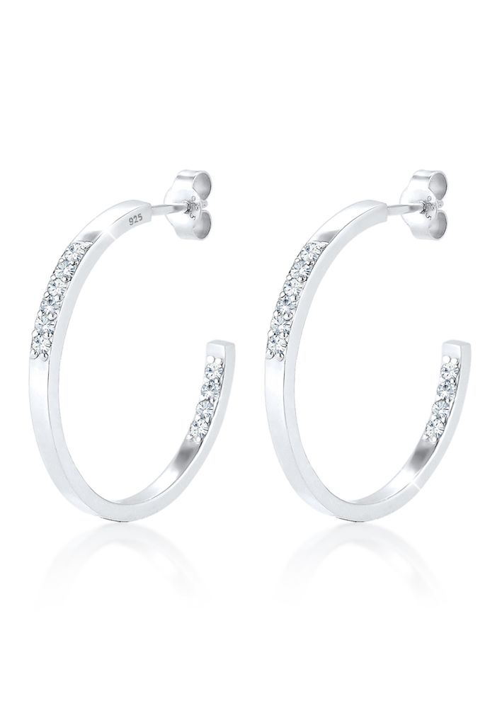 Elli Ohrringe Creolen Edel Zart Kristalle 925 Silber Silber