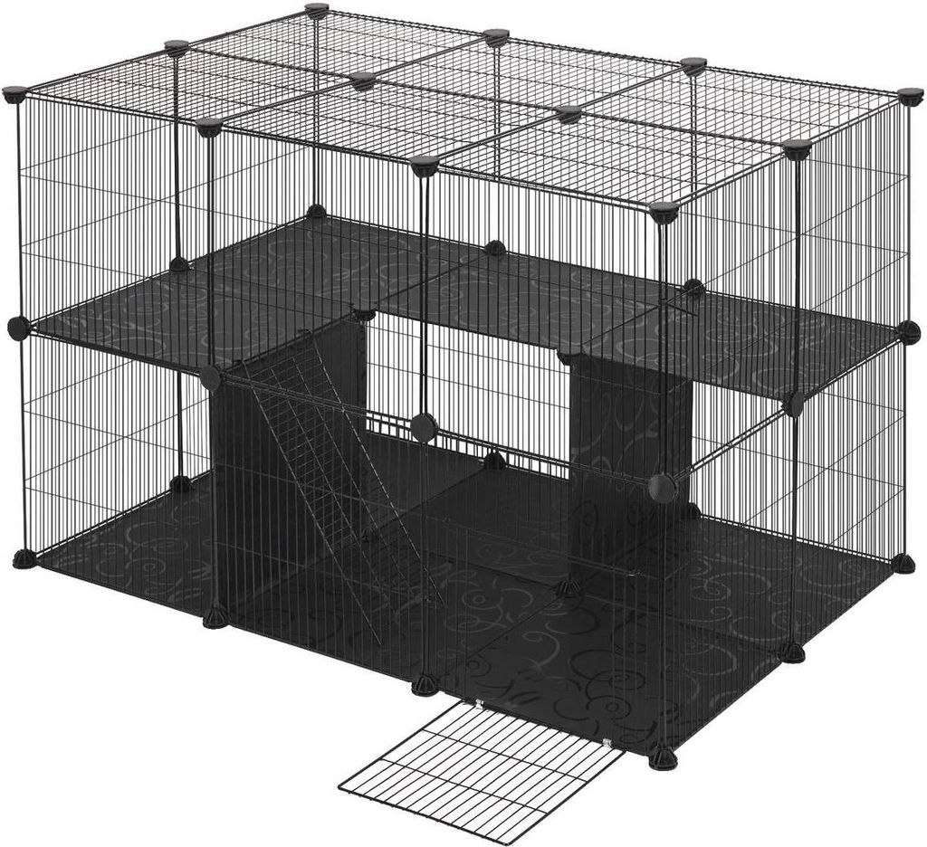 EUGAD Freigehege mit Bodenplatten Laufgitter Tür&Treppe, Produktbild 
