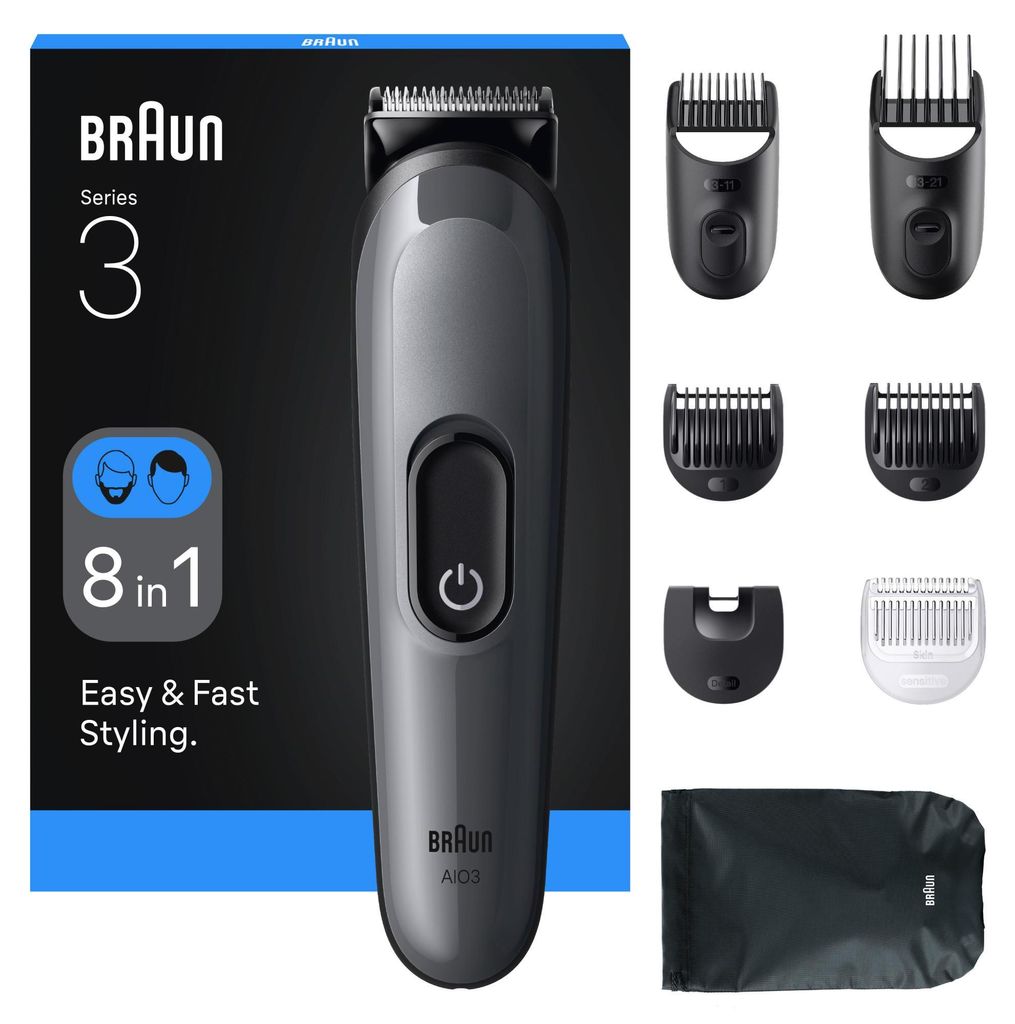 Braun AIO3540 Haartrimmer/-schneider Schwarz, Grau 14 Produktbild 