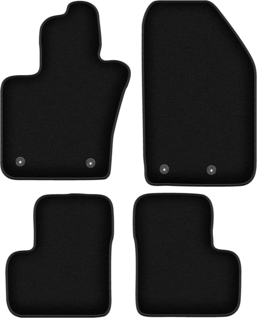 Wielganizator Velours-Autoteppiche – passend für Fiat 500X (Crossover, Bj. 2014-2018) – schwarz, passgenau, mit Befestigungen set 4 Stk.