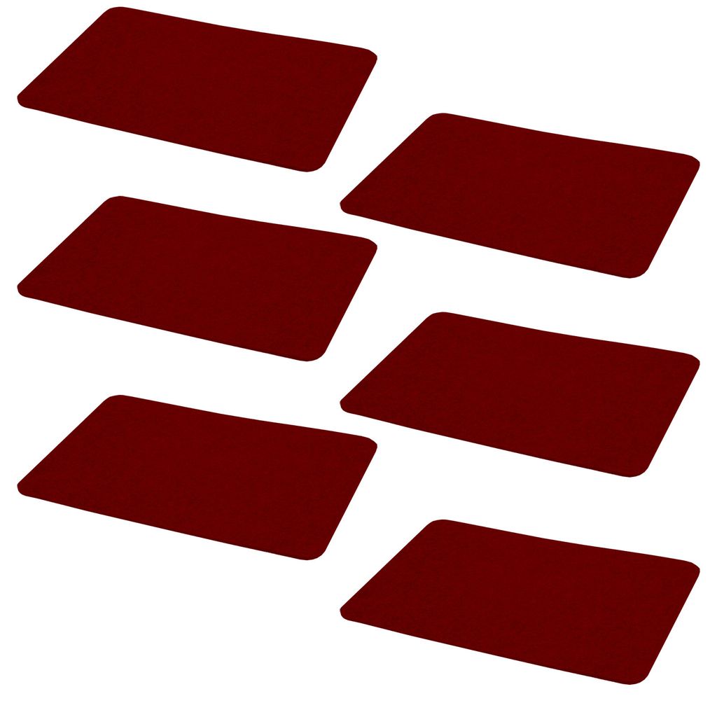 6er Set Platzmatte Filz 44 x 30 cm Bordeaux  Tischsets Produktbild 