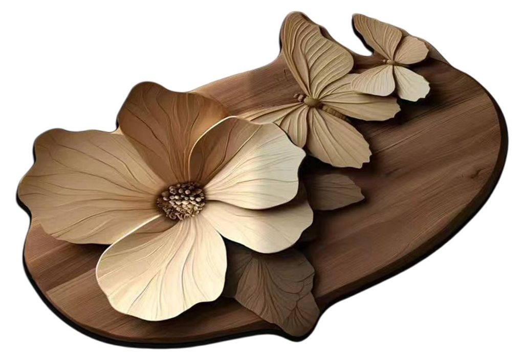 Schnelltrocknende, saugfähige Fußmatte mit realistischem 3D-Schmetterlings- und Blumenmuster, rutschfest, für Bad, Eingangsbereich und Küche