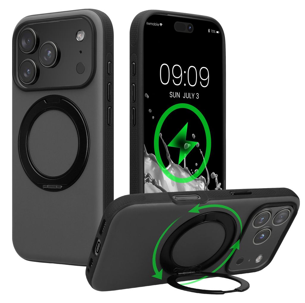 kwmobile Case mit 360° Standring für Apple iPhone 18 Pro / Produktbild 