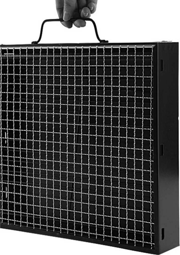 Barbecue au charbon de bois portable 35x27x20 cm en acier noir pliable