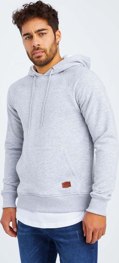 Leif Nelson Kapuze Herren Kapuzenpullover Kapuze LN-8153, Grau / L