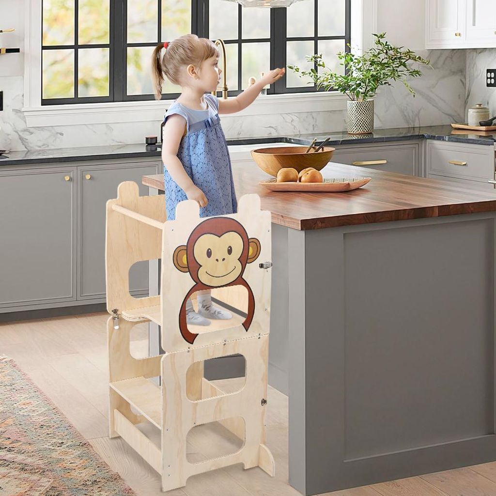 2 in 1 Learning Tower für Kinder,Montessori Stehhilfe mit Produktbild 