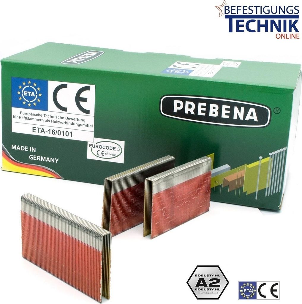 Prebena Q80CRFHA-ETA Q-6774 80mm Klammern rostfrei A2 Haubold PN 9180 XII SD Senco SQS55XP-S Kl-39