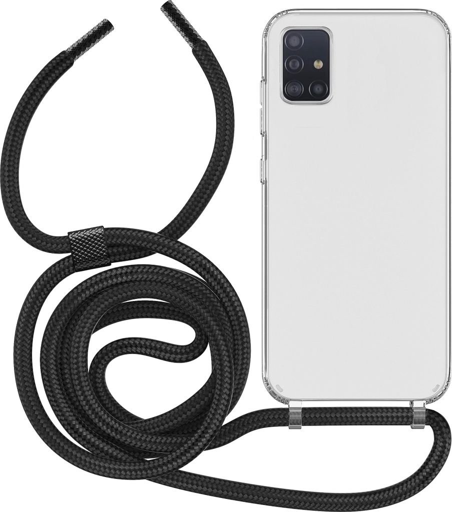 Handykette für Samsung Galaxy A51 4G - Handyhülle mit Schnur Cover in Schwarz