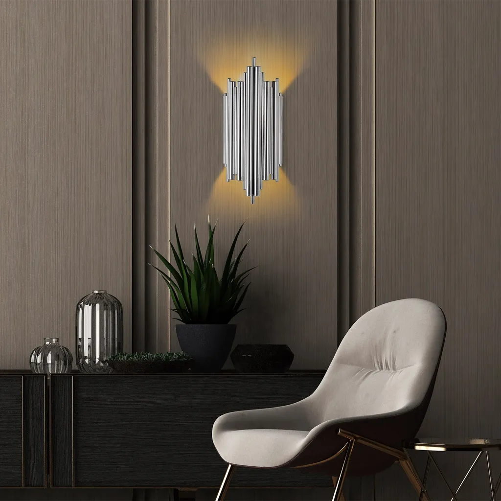 Illuminazione Parete Opviq Reis 13342: Metallo Cromo 22x11x50cm
