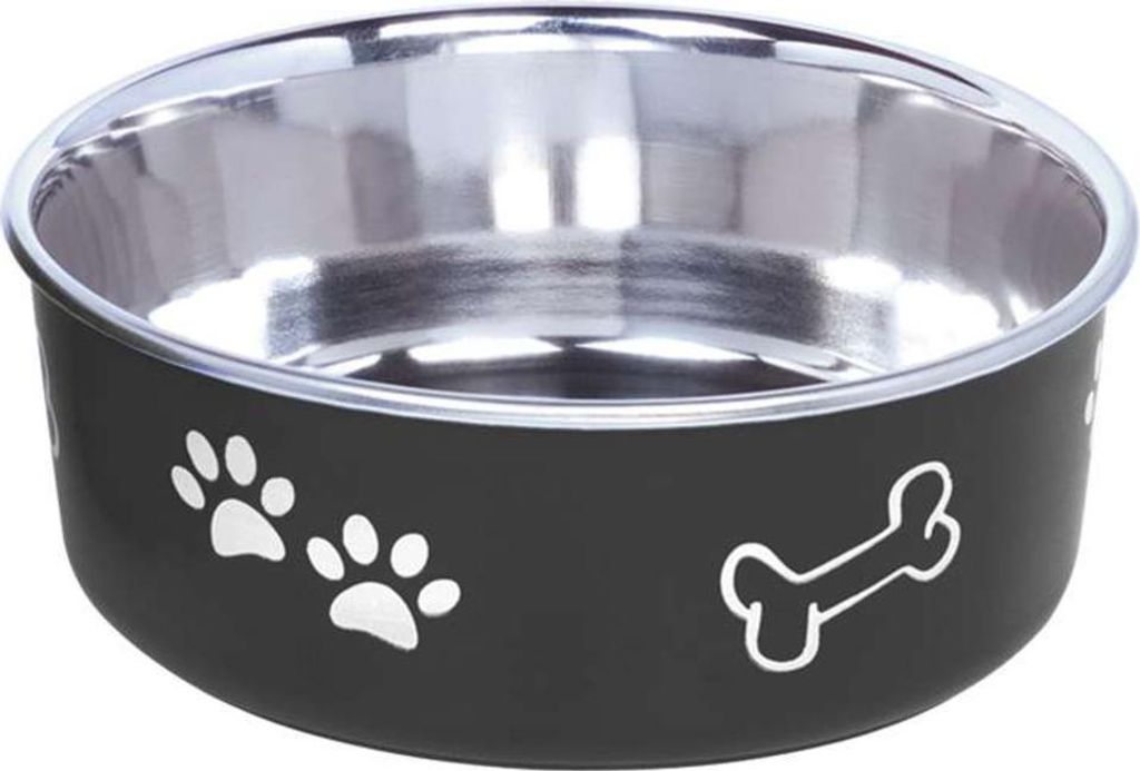 Nobby Stainless steel bowl "FUSION", anti slip schwarz 13 cm 0,5 ltr