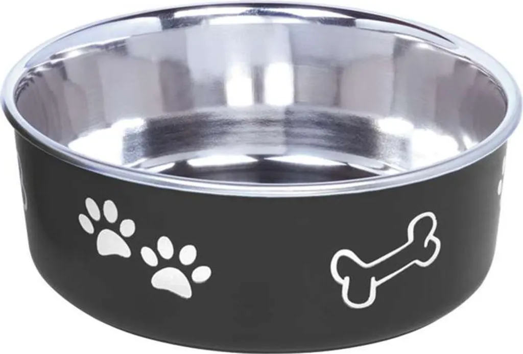 Gamelle pour chien antidérapante en inox Nobby Fusion noire de 20 cm
