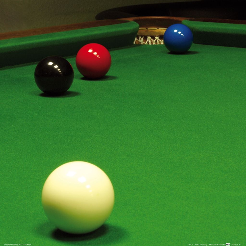 Billard Kunstdruck Bild - Snooker, Free Ball-Situation (40 x 40 cm)