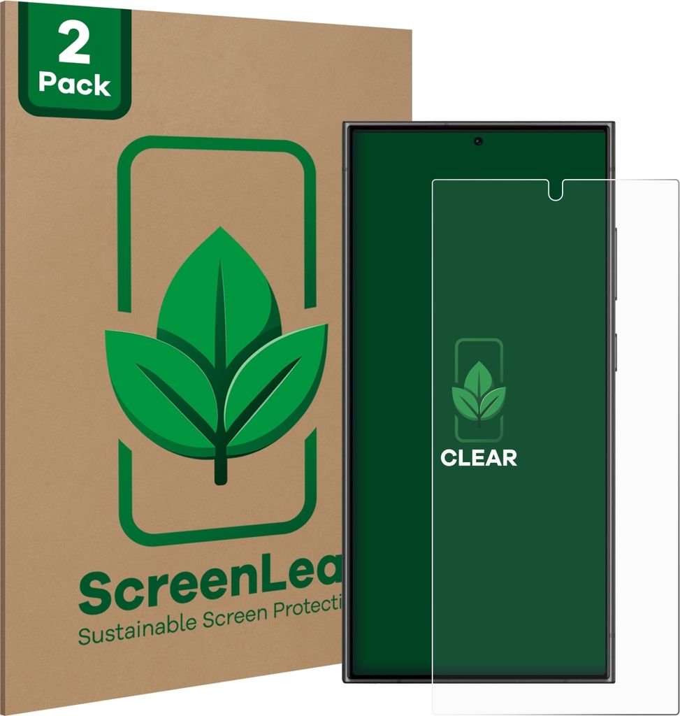 2x ScreenLeaf Schutzfolie für Samsung Galaxy S24 Ultra nachhaltiger Displayschutz Display Schutz Folie Klar Transparent
