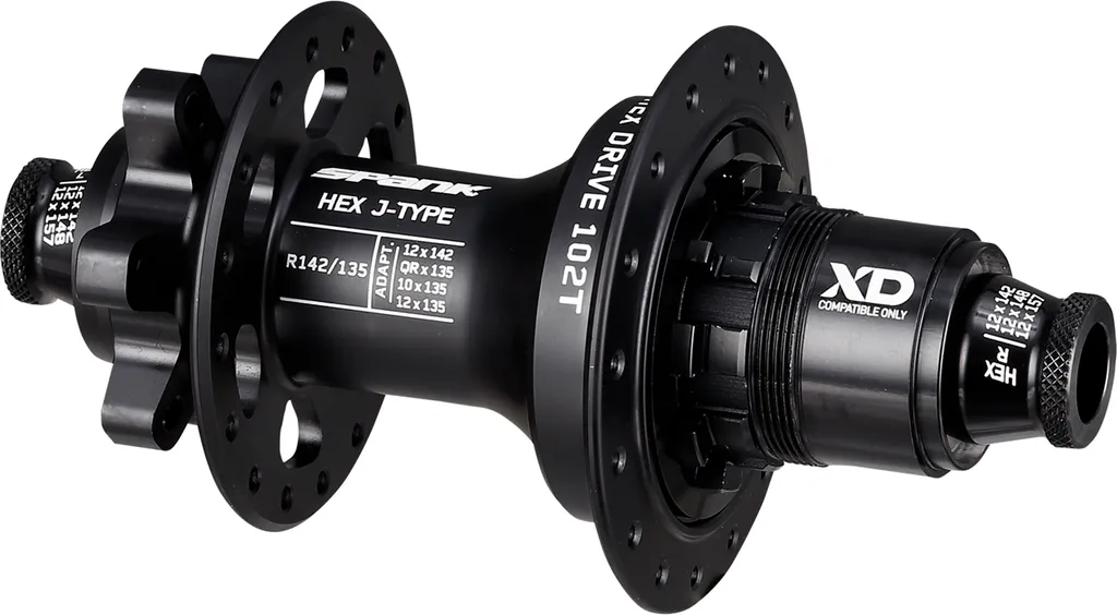 Moyeu Spank HEX J-Type XD 102T 32H noir : engagement rapide et robuste