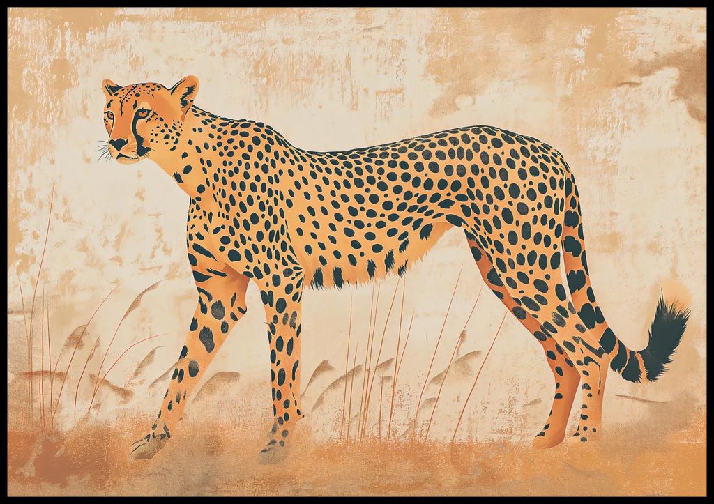 Plakat 100x70cm Gepard in Bewegung