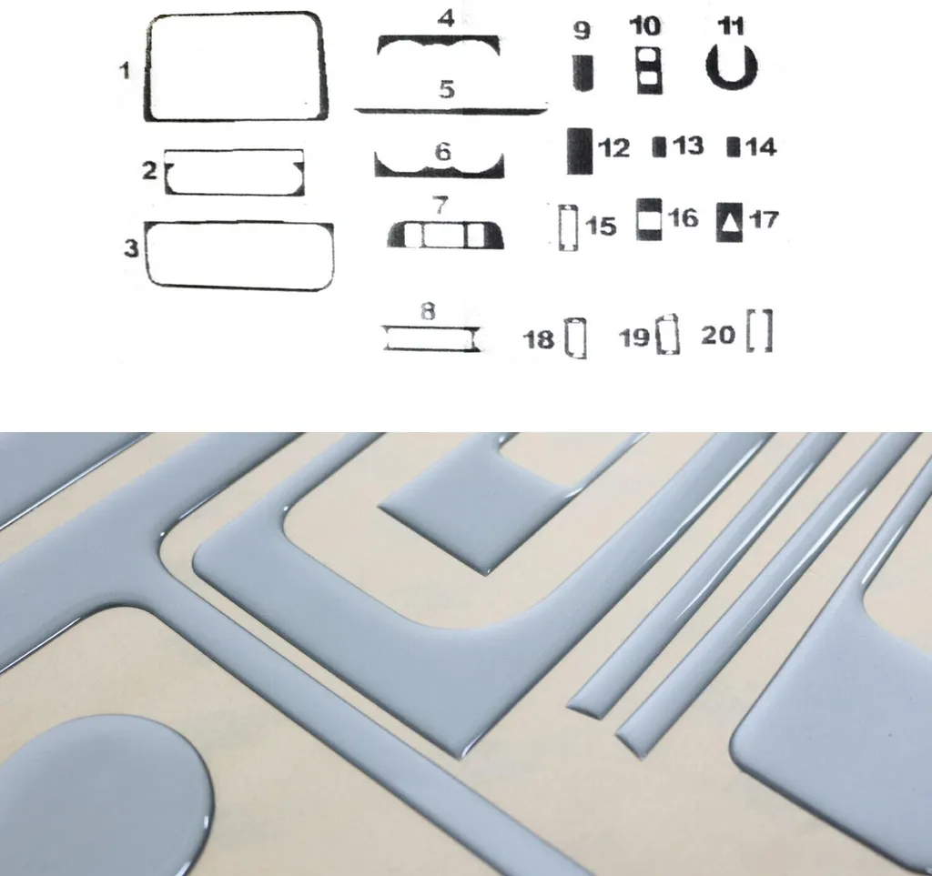 Kit 20 Pezzi Decorazione Interni Skoda Roomster 2006-2015 Alluminio
