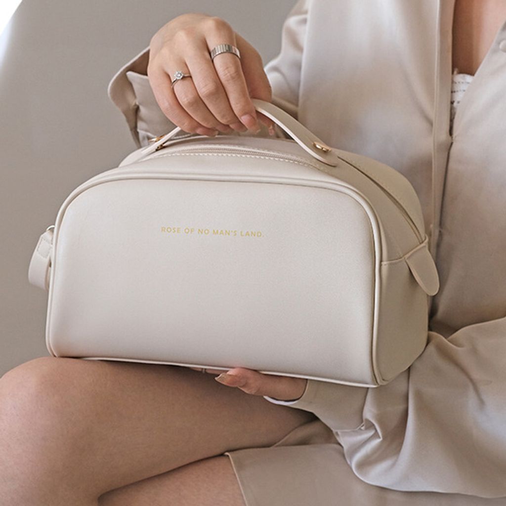 (Weiß) Reisekosmetiktasche mit großem Fassungsvermögen, Produktbild 7