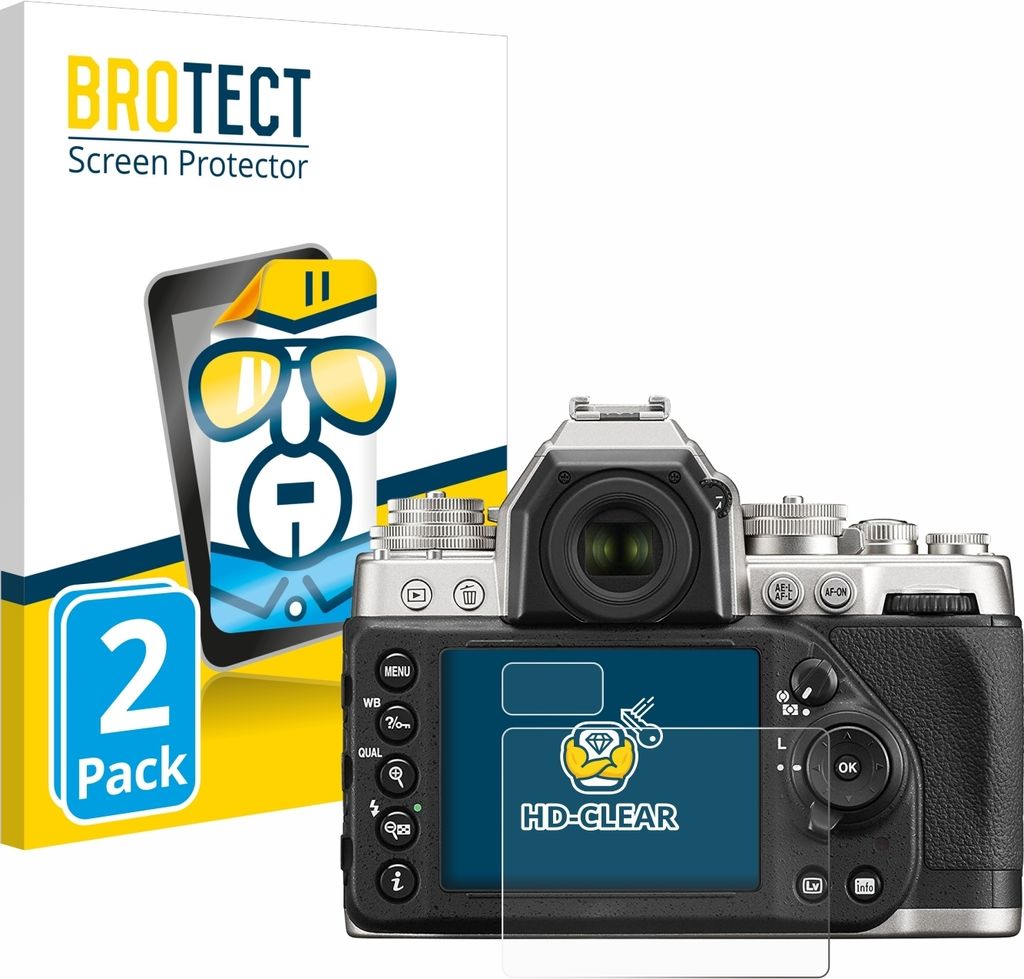 2x Für Nikon Df Schutzfolie BROTECT Displayschutz Display Schutz Folie Klar Transparent