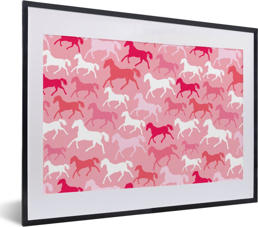 MuchoWow® MuchoWow® Gerahmtes Poster Pferde - Rosa - Tiere Produktbild 