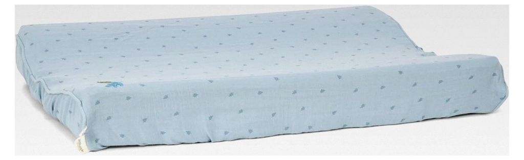 Wickelauflagenbezug - Abnehmbarer Bezug für Wickelauflage aus Baumwolle - Pure Denim Blue - blau (50x70 cm)