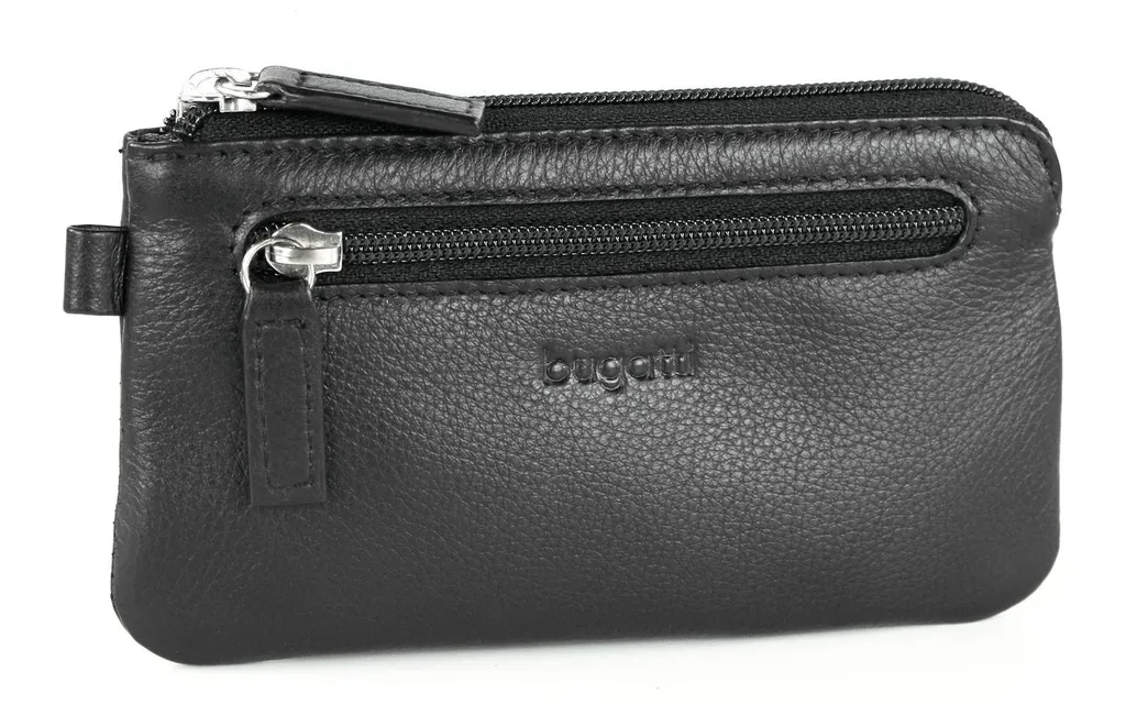 Bugatti Portachiavi in Pelle Nera - Qualità Artigianale da Uomo