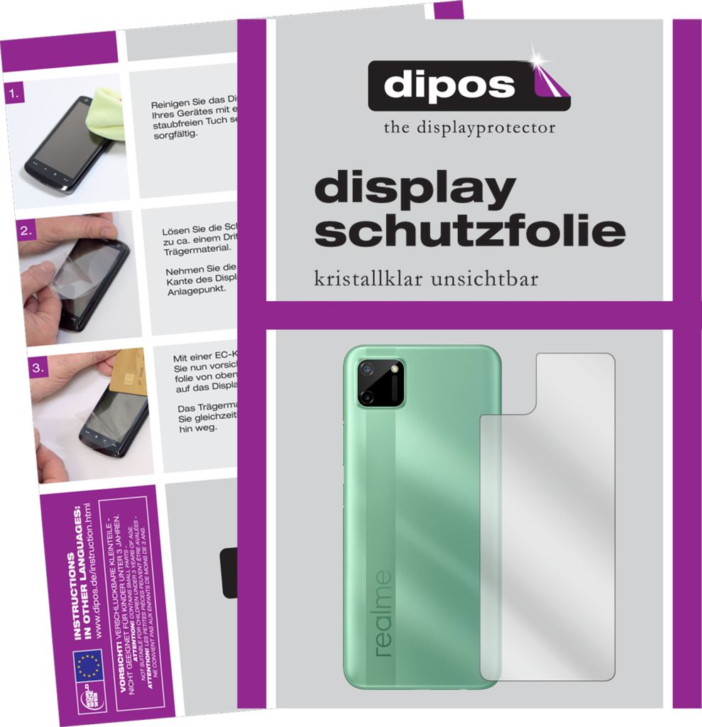 Schutzfolie für Oppo Realme C11 Rückseite Display Folie klar Displayschutzfolie