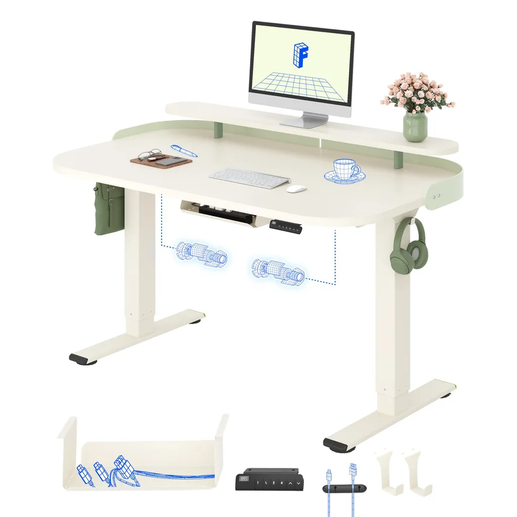 Bureau réglable double moteur FLEXISPOT E1 Pro charge 120kg 120x80 cm