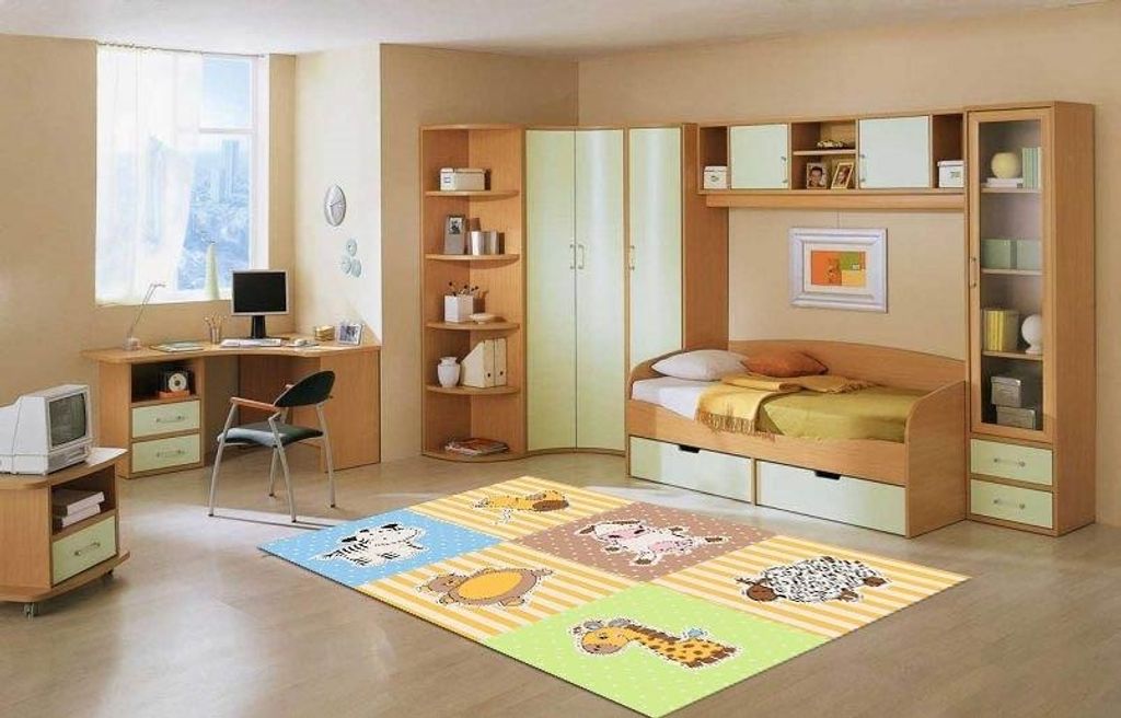 Kinderzimmerteppich mit Tiermotiven, 120 x 180 cm