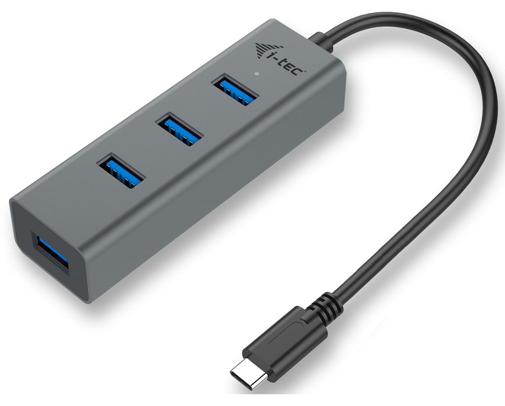 Hub USB i-Tec C31HUBMETAL403 USB x 4 Grau Produktbild 