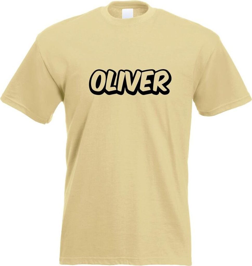 Kiwistar - T-Shirt - Khaki - Oliver Vorname Jungen Motiv Bedruckt Funshirt Design Print - mit Motiv Bedruckt - Funshirt Design - Sport - Freizeit -...