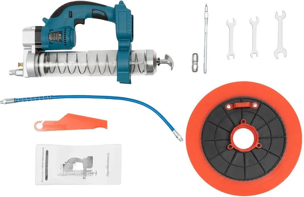 Pompe à graisse sans fil 21V kit complet haute performance - Vert - 5