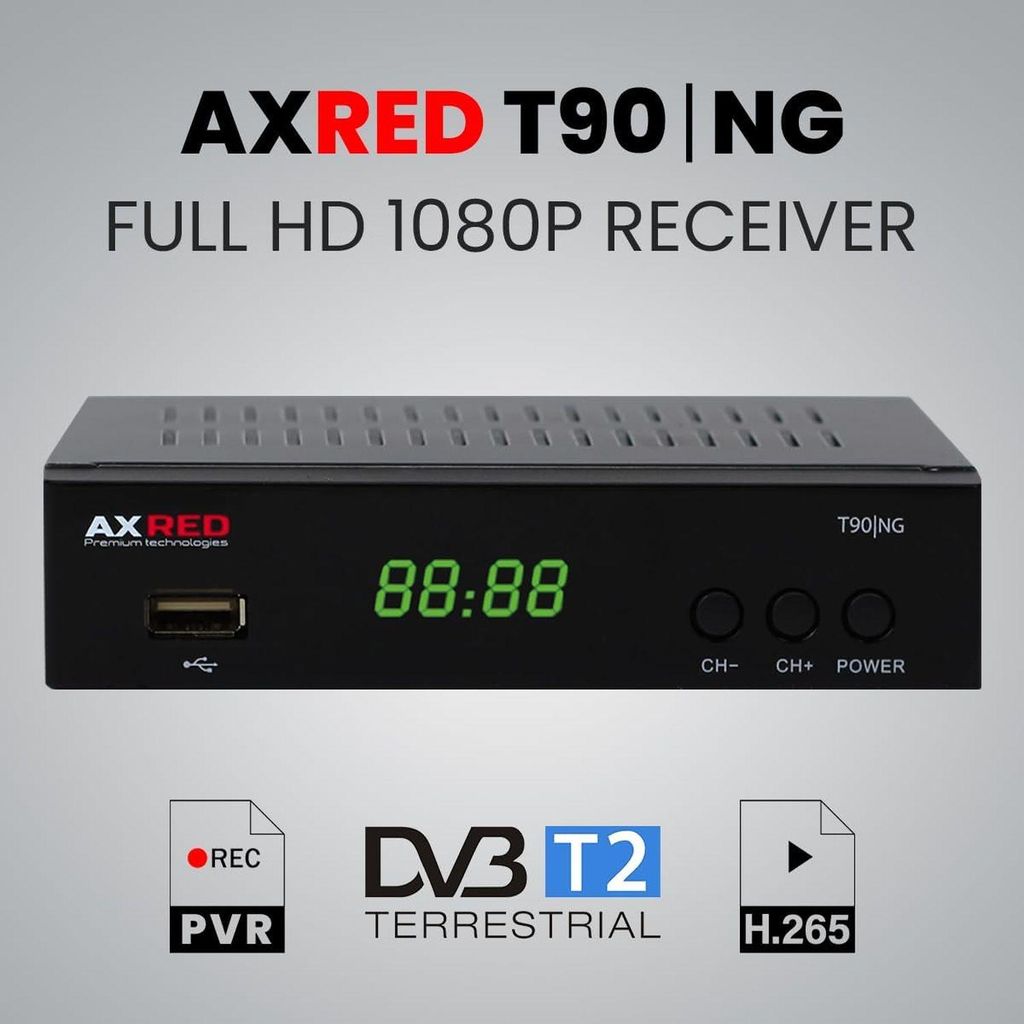 AXRED Premium Technologies T90 DVB-T2 Receiver mit PVR, Produktbild 