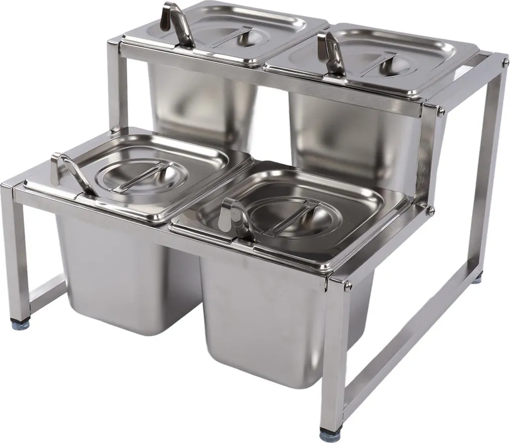 Organisateur d'épices à deux étages extensible en inox pour placard