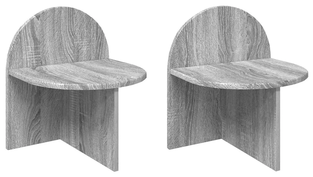 Table de chevet compacte Lot de 2 Gris Sonoma : Gagnez de la place au lit
