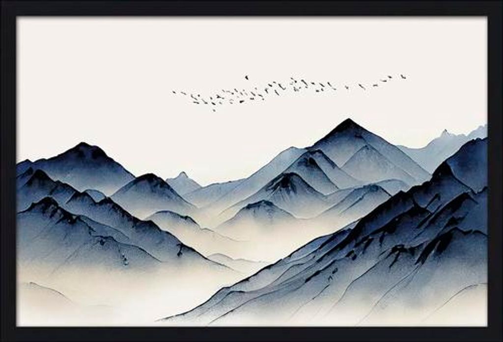 Gerahmtes Bild Blue Mountains 130x90 cm