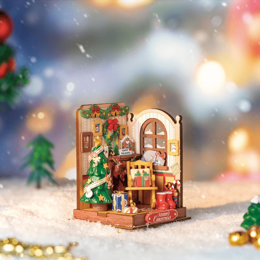 Christmas Fireplace Miniaturhaus Kamin aus Holz Produktbild 
