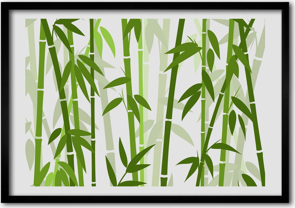Bild - Bilderrahmen - 100 cm x 70 cm - MDF - Rahmen - Foto - Wandkunst Bambus