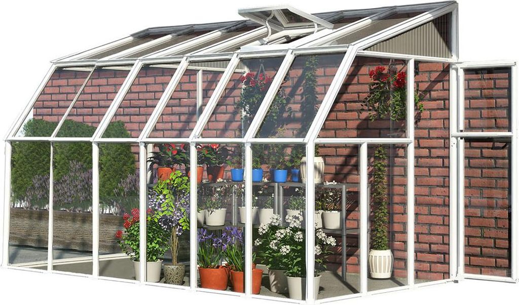 Rion Kunststoff Anlehngewächshaus Sun Room 36 Weiß 386x201x247 cm