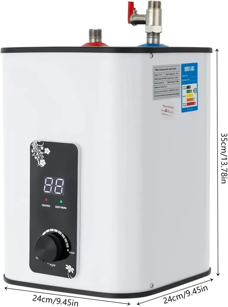 Plus d'attente pour l'eau chaude avec ce mini-chauffe-eau 8L blanc