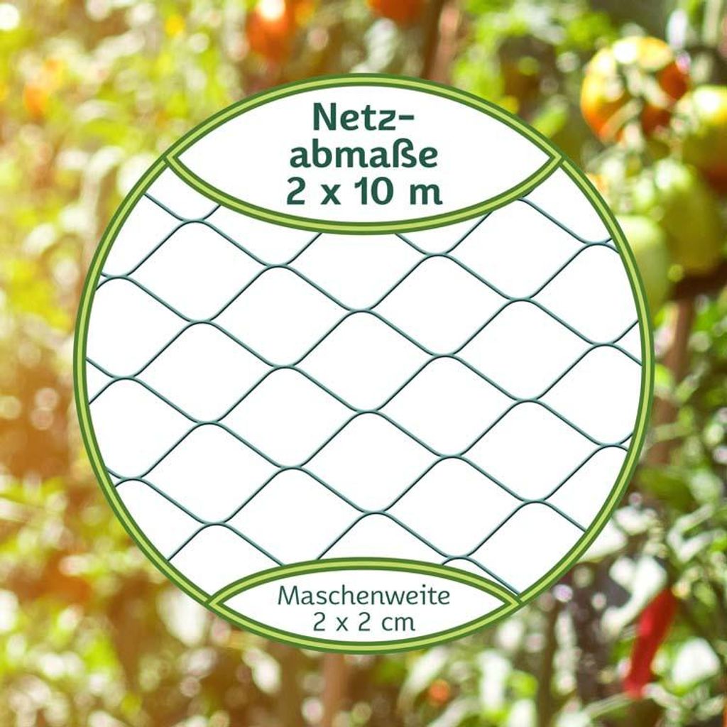 TTL GARDEN Vogelschutznetz 2x10m grün feinmaschig 20mm Produktbild 