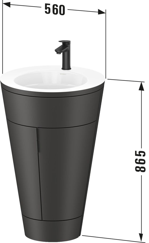 Duravit Starck 1 c-bonded Set bodenstehend, rund, 560x864x605mm, Waschtisch Weiß hochglänzend, Griff Bronze, S19513O04580000